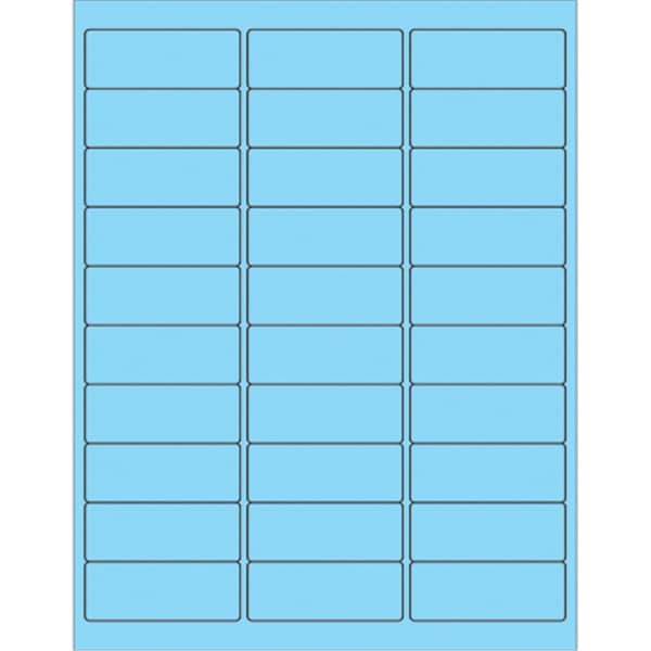 Officespace 2.63 x 1 in. Fluorescent Pastel Blue Rectangle Laser Labels, 3000PK OF2536979 - main